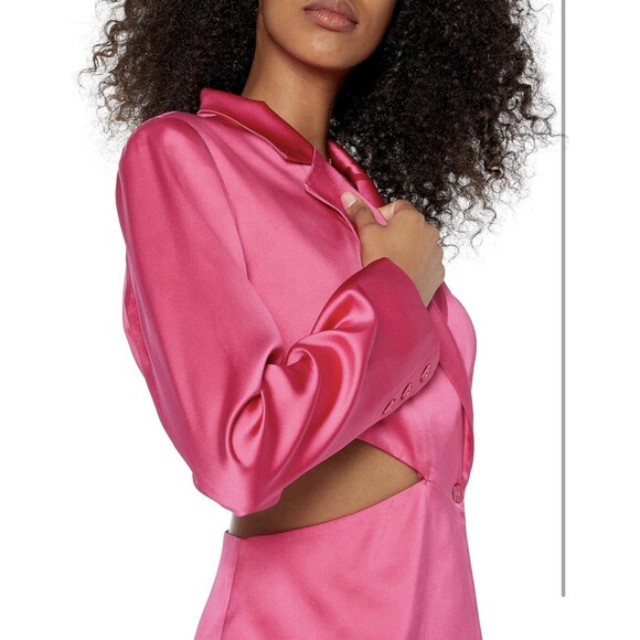 Porsha Williams x The Drop Women's Black Cutout Waist Blazer Hot Pink Size M NWT - Picture 3 of 6
